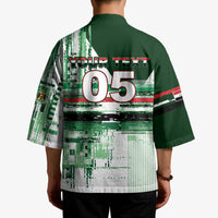 Custom Iraq Football Kimono Modern Glitch Art Style Lion Symbolism