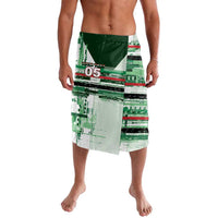 Custom Iraq Football Lavalava Modern Glitch Art Style Lion Symbolism