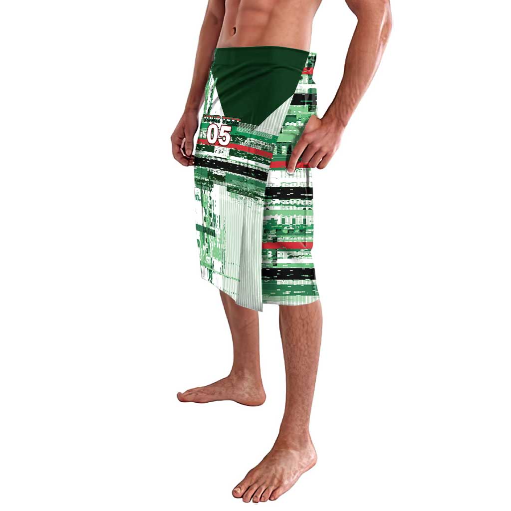Custom Iraq Football Lavalava Modern Glitch Art Style Lion Symbolism