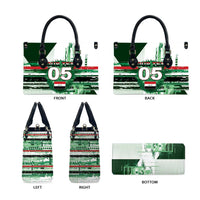 Custom Iraq Football Leather Bag Modern Glitch Art Style Lion Symbolism