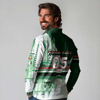 Custom Iraq Football Long Sleeve Polo Shirt Modern Glitch Art Style Lion Symbolism