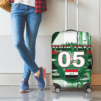 Custom Iraq Football Luggage Cover Modern Glitch Art Style Lion Symbolism