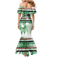 Custom Iraq Football Mermaid Dress Modern Glitch Art Style Lion Symbolism