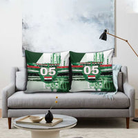 Custom Iraq Football Pillow Cover Modern Glitch Art Style Lion Symbolism