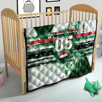 Custom Iraq Football Quilt Modern Glitch Art Style Lion Symbolism