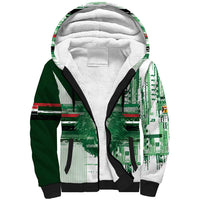 Custom Iraq Football Sherpa Hoodie Modern Glitch Art Style Lion Symbolism