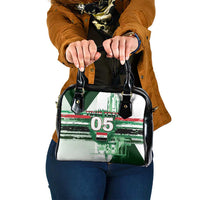 Custom Iraq Football Shoulder Handbag Modern Glitch Art Style Lion Symbolism