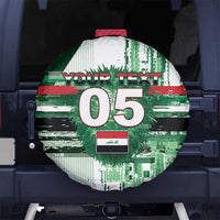 Custom Iraq Football Spare Tire Cover Modern Glitch Art Style Lion Symbolism