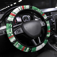 Iraq Football Steering Wheel Cover Modern Glitch Art Style Lion Symbolism