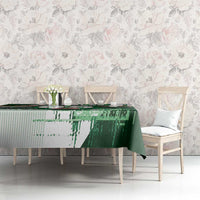 Custom Iraq Football Tablecloth Modern Glitch Art Style Lion Symbolism