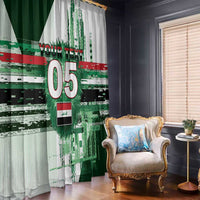 Custom Iraq Football Window Curtain Modern Glitch Art Style Lion Symbolism