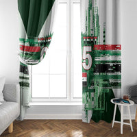 Custom Iraq Football Window Curtain Modern Glitch Art Style Lion Symbolism