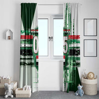 Custom Iraq Football Window Curtain Modern Glitch Art Style Lion Symbolism