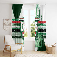 Custom Iraq Football Window Curtain Modern Glitch Art Style Lion Symbolism