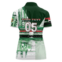Custom Iraq Football Women Polo Shirt Modern Glitch Art Style Lion Symbolism