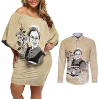 Nah Rosa Parks Couples Matching Off Shoulder Short Dress and Long Sleeve Button Shirt Black Women History