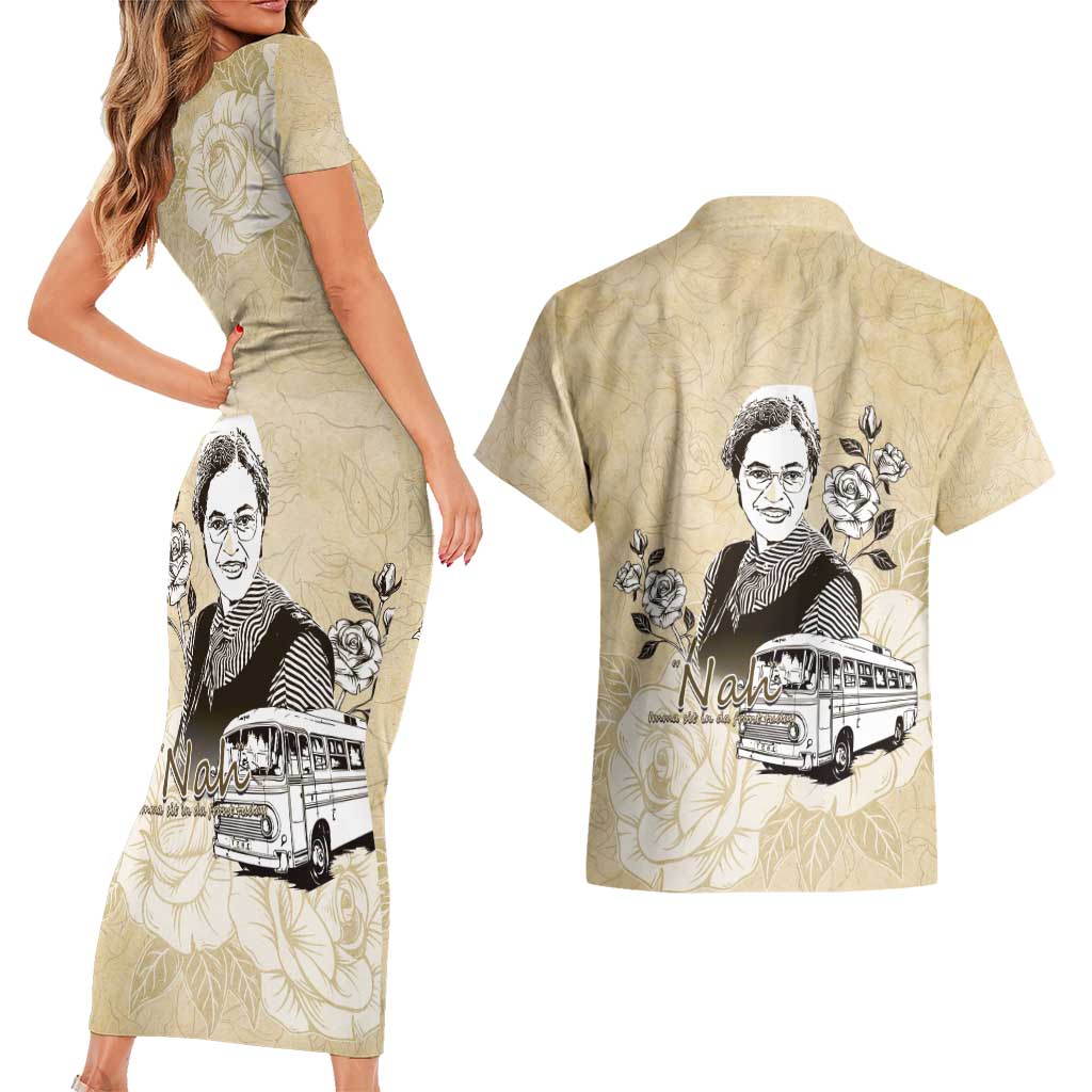 Nah Rosa Parks Couples Matching Short Sleeve Bodycon Dress and Hawaiian Shirt Black Women History
