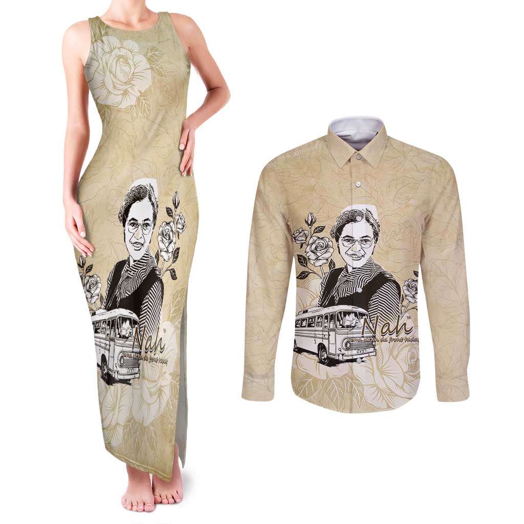 Nah Rosa Parks Couples Matching Tank Maxi Dress and Long Sleeve Button Shirt Black Women History