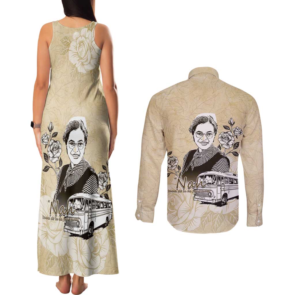 Nah Rosa Parks Couples Matching Tank Maxi Dress and Long Sleeve Button Shirt Black Women History