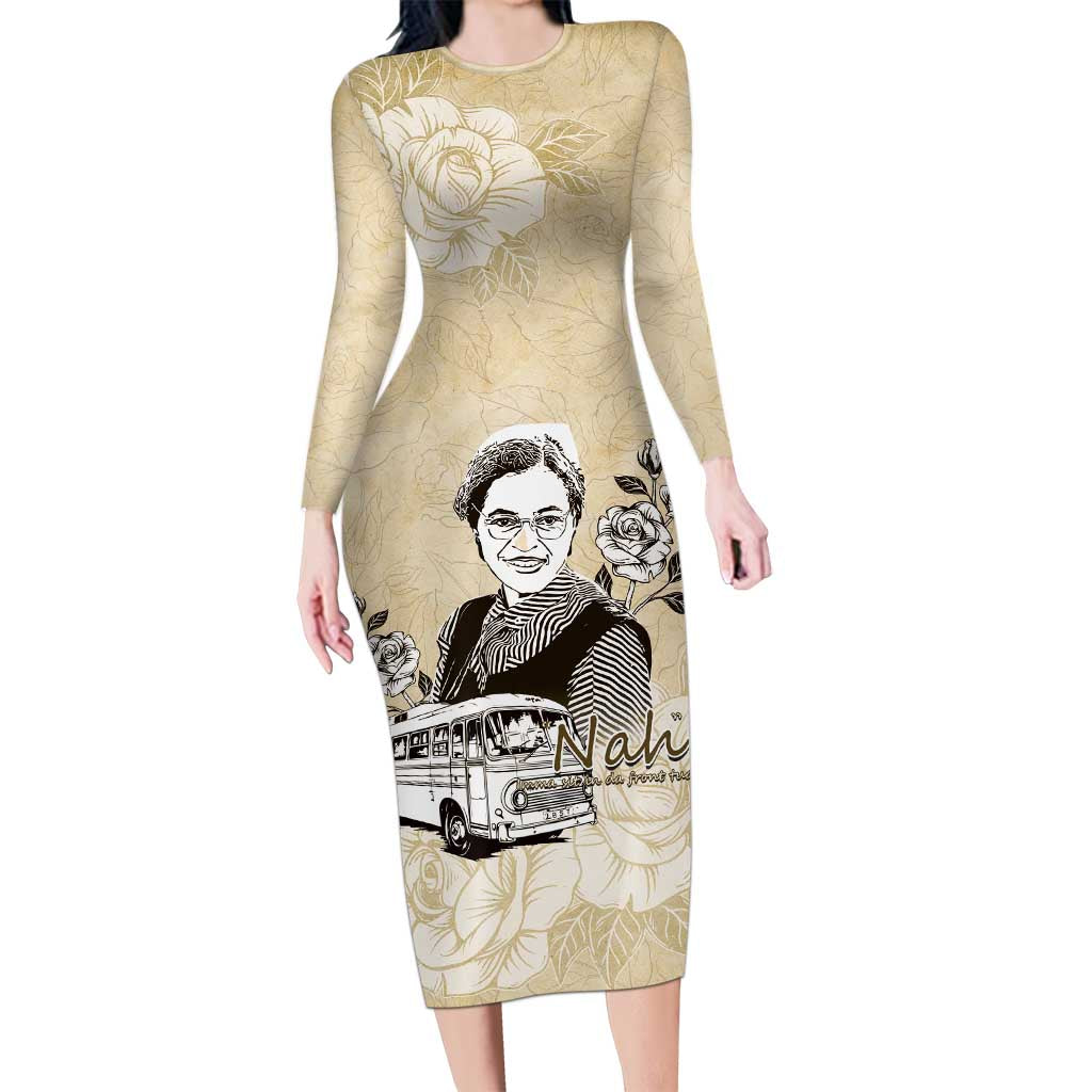 Nah Rosa Parks Family Matching Long Sleeve Bodycon Dress and Hawaiian Shirt Black Women History