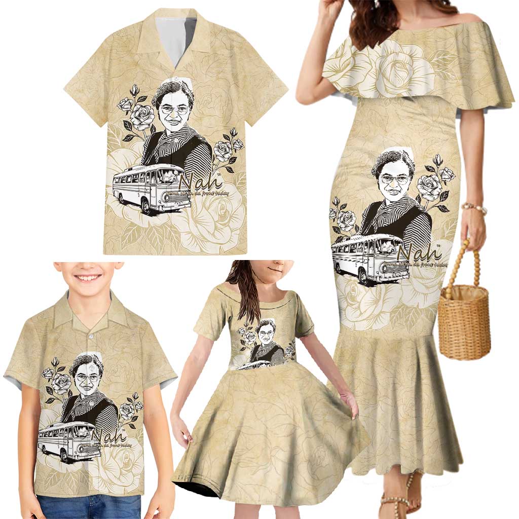 Nah Rosa Parks Family Matching Mermaid Dress and Hawaiian Shirt Black Women History