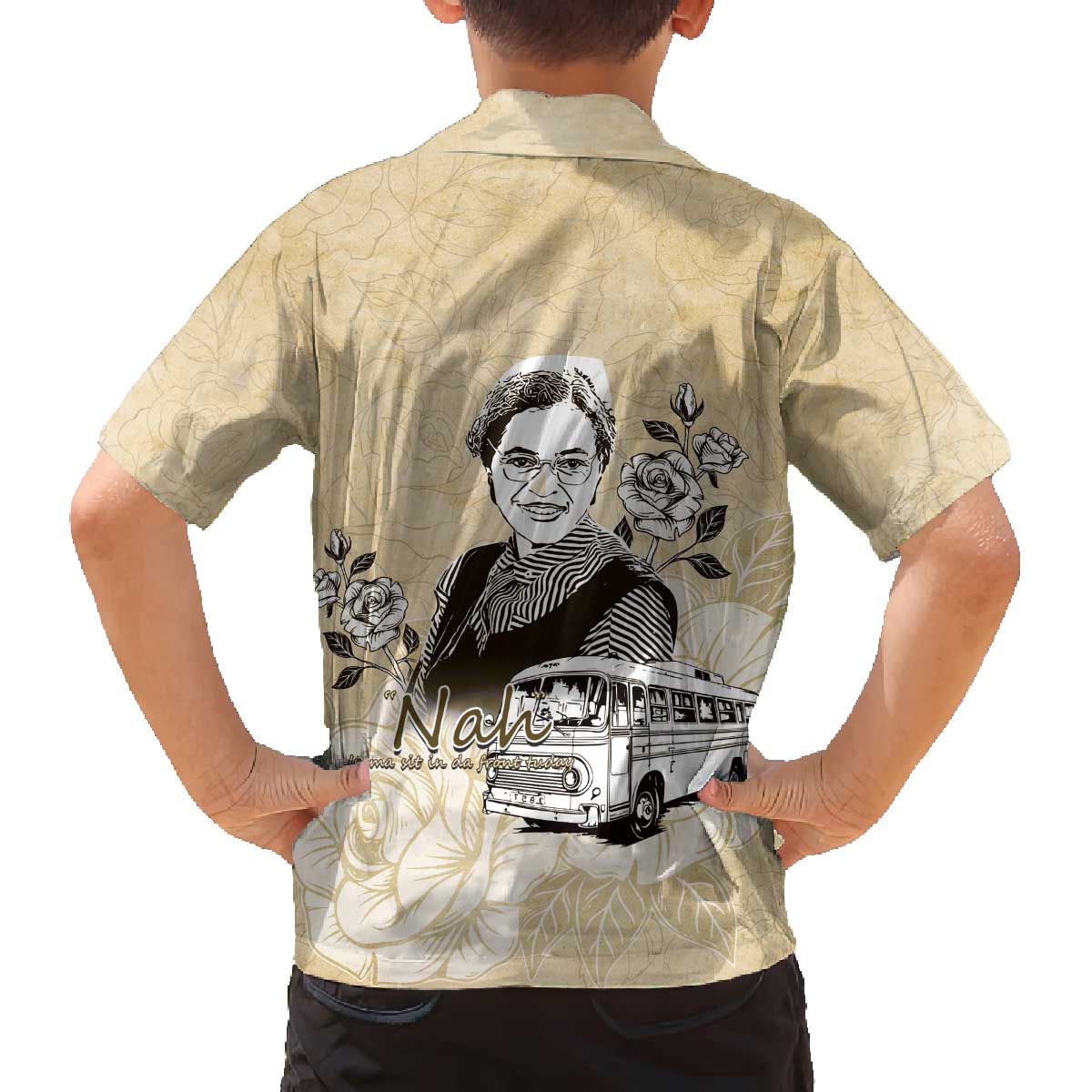 Nah Rosa Parks Family Matching Off The Shoulder Long Sleeve Dress and Hawaiian Shirt Black Women History