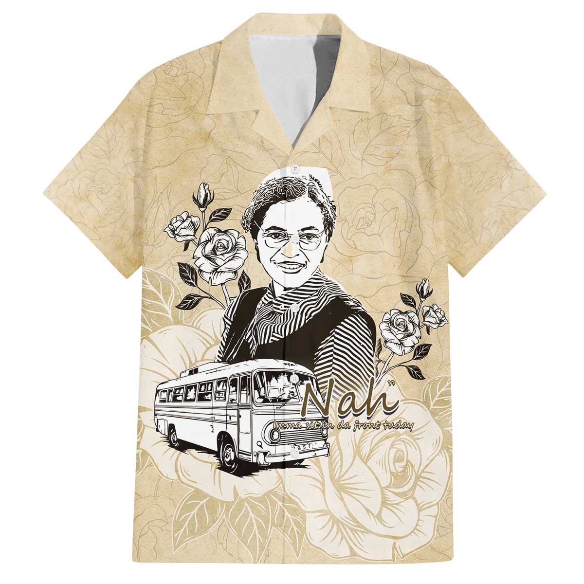 Nah Rosa Parks Family Matching Off The Shoulder Long Sleeve Dress and Hawaiian Shirt Black Women History