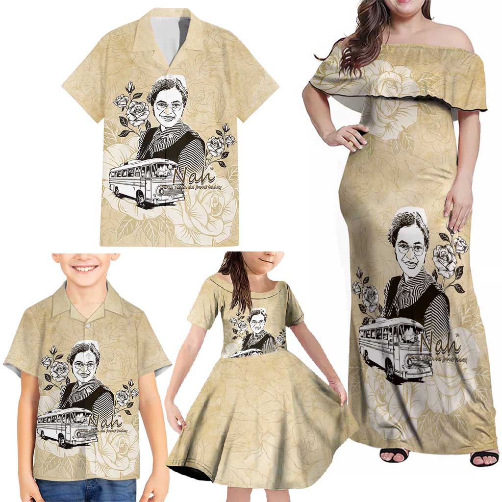 Nah Rosa Parks Family Matching Off Shoulder Maxi Dress and Hawaiian Shirt Black Women History