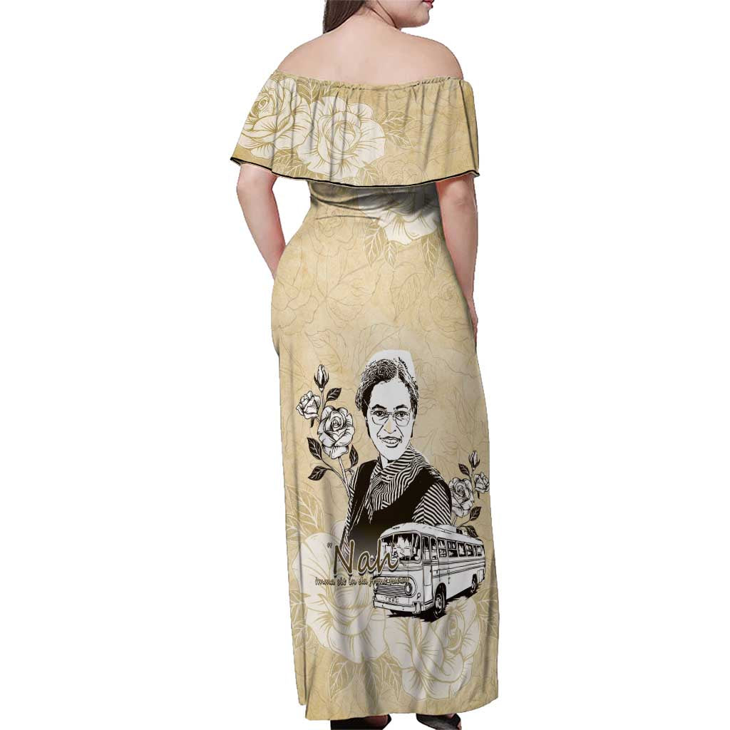 Nah Rosa Parks Family Matching Off Shoulder Maxi Dress and Hawaiian Shirt Black Women History