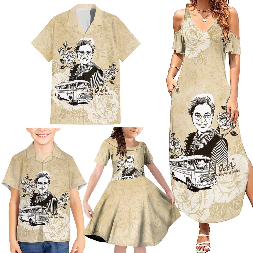 Nah Rosa Parks Family Matching Summer Maxi Dress and Hawaiian Shirt Black Women History
