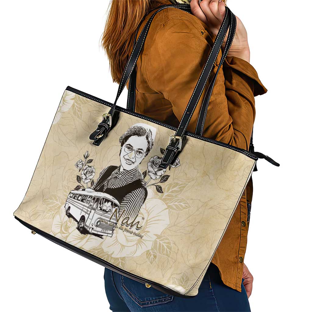Nah Rosa Parks Leather Tote Bag Black Women History
