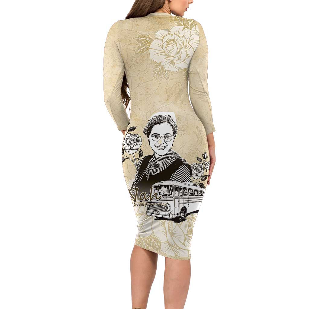 Nah Rosa Parks Long Sleeve Bodycon Dress Black Women History