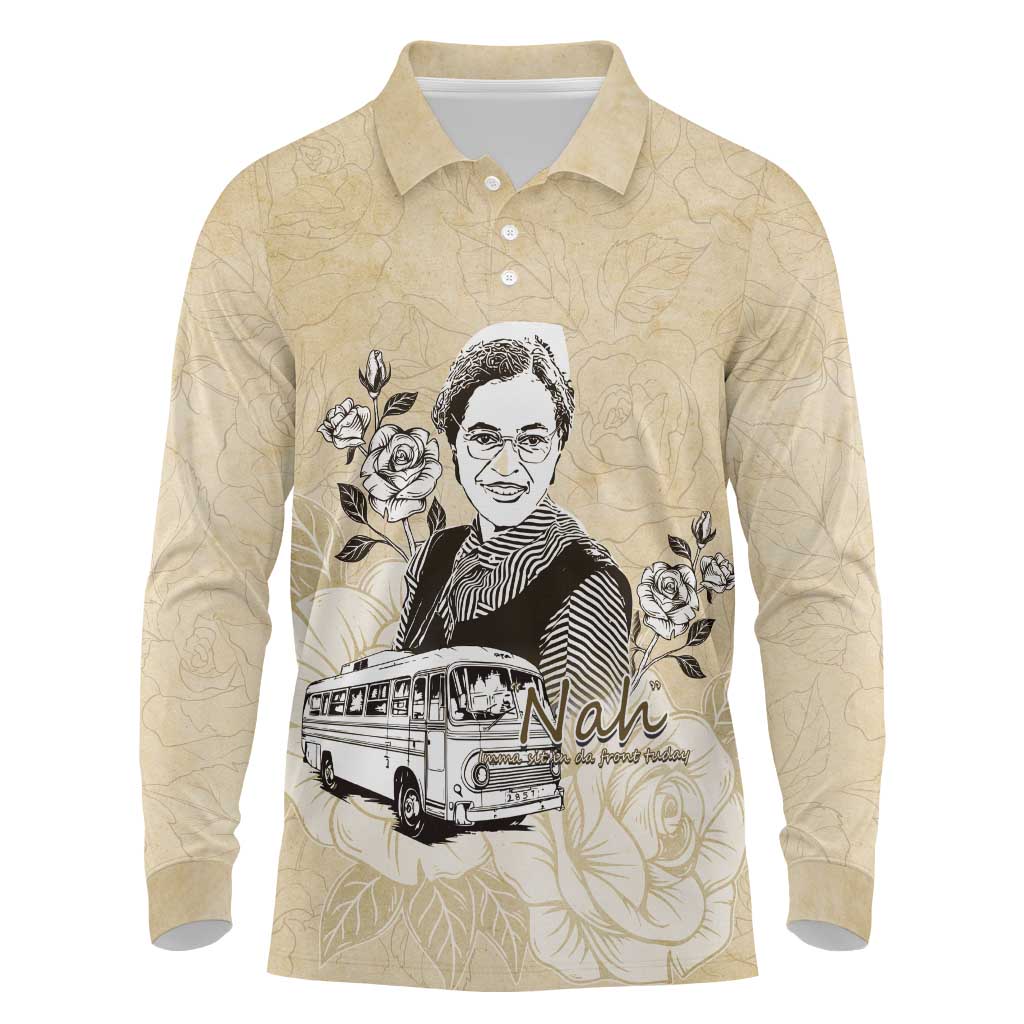 Nah Rosa Parks Long Sleeve Polo Shirt Black Women History