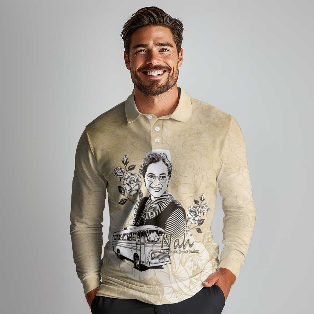 Nah Rosa Parks Long Sleeve Polo Shirt Black Women History