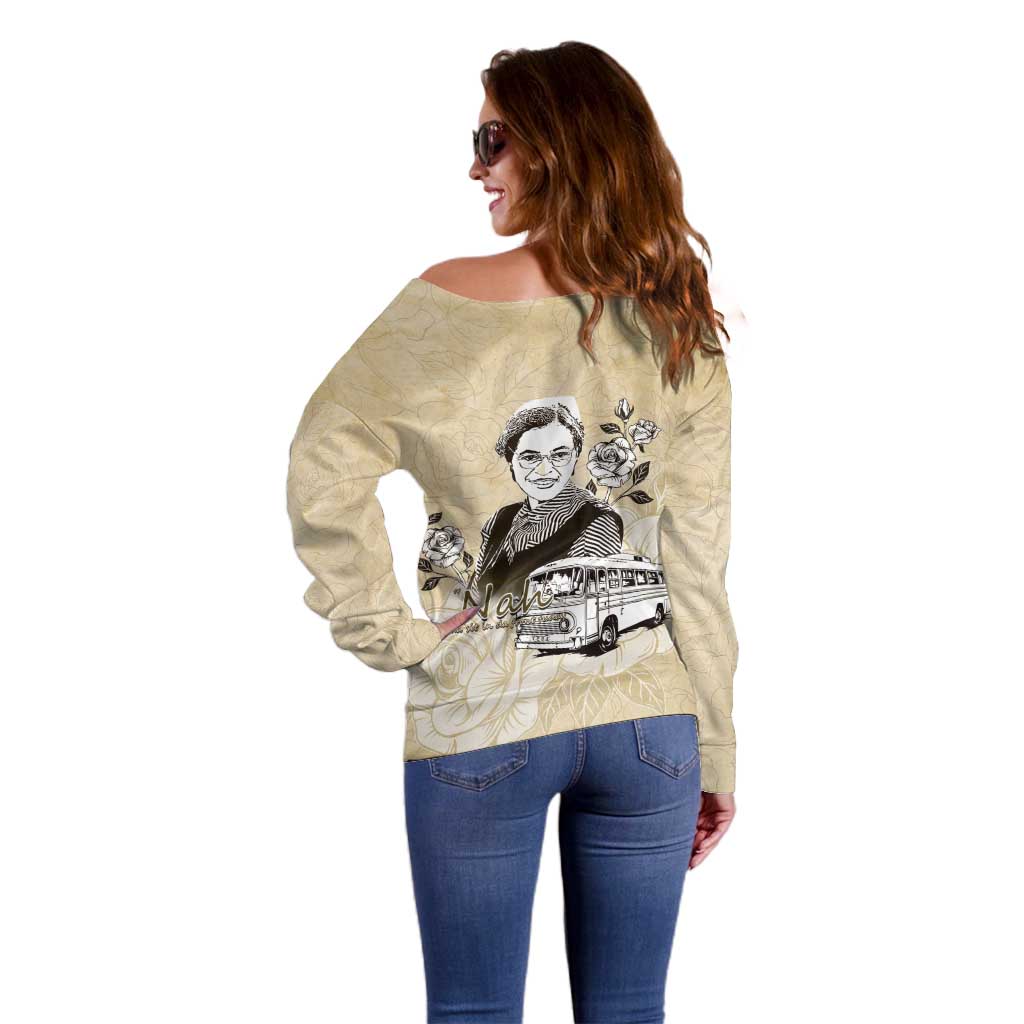 Nah Rosa Parks Off Shoulder Sweater Black Women History