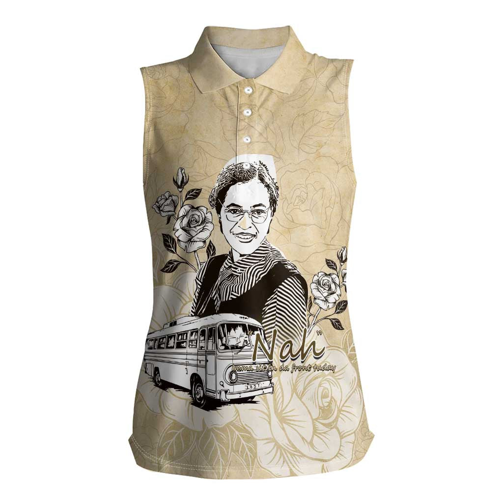 Nah Rosa Parks Women Sleeveless Polo Shirt Black Women History