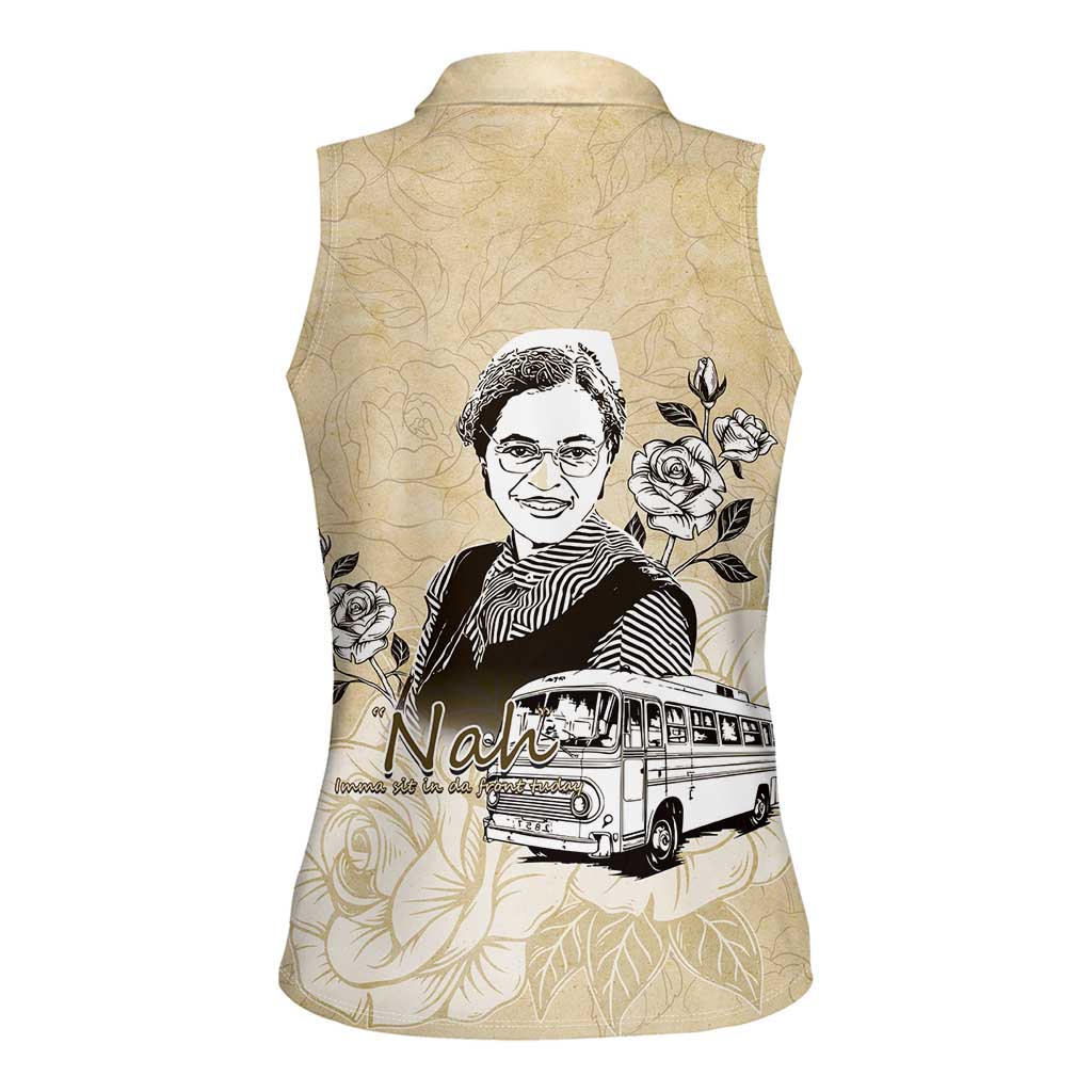 Nah Rosa Parks Women Sleeveless Polo Shirt Black Women History