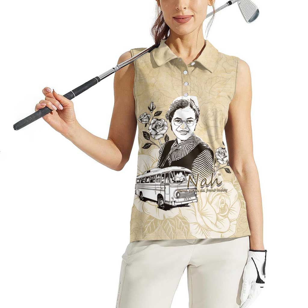 Nah Rosa Parks Women Sleeveless Polo Shirt Black Women History