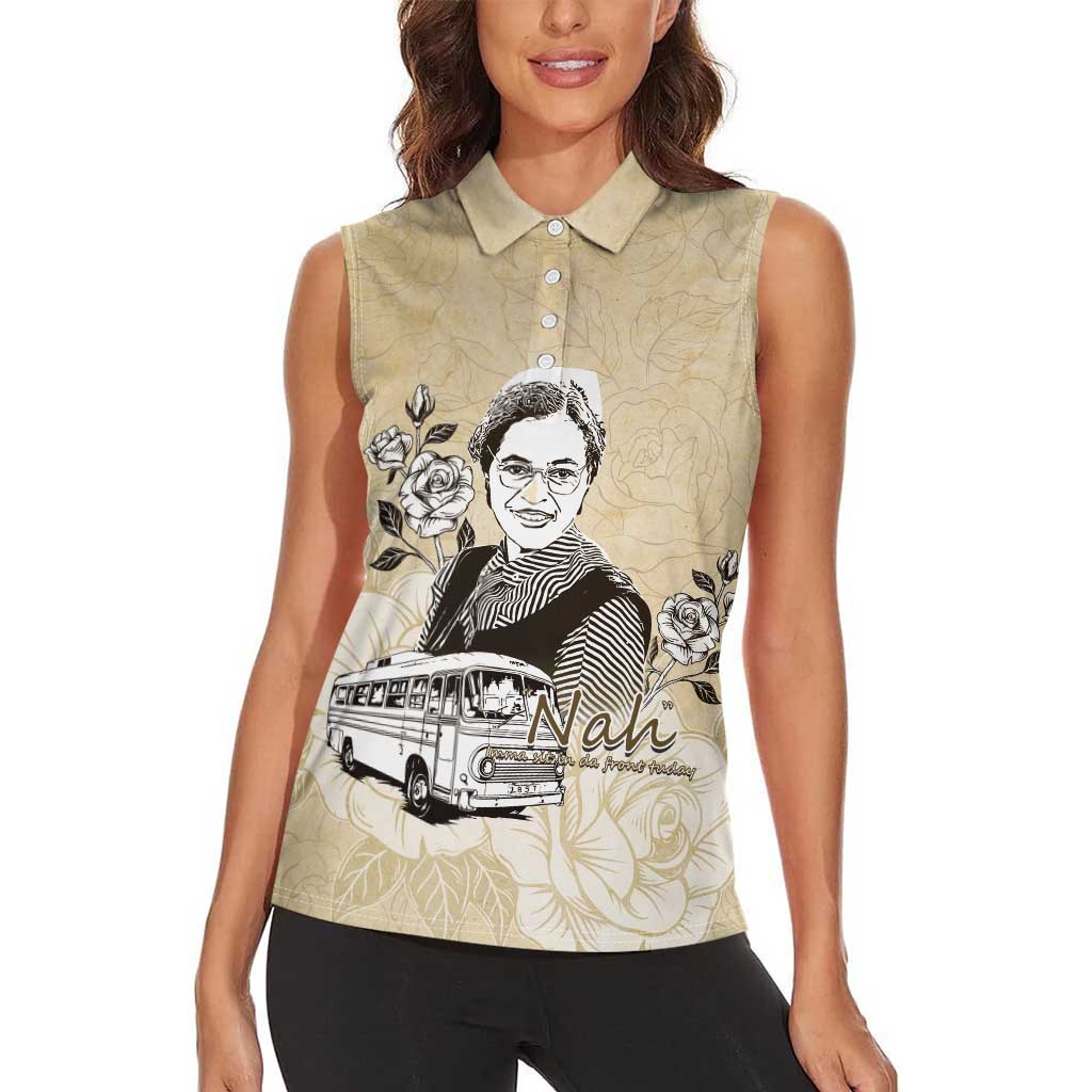 Nah Rosa Parks Women Sleeveless Polo Shirt Black Women History