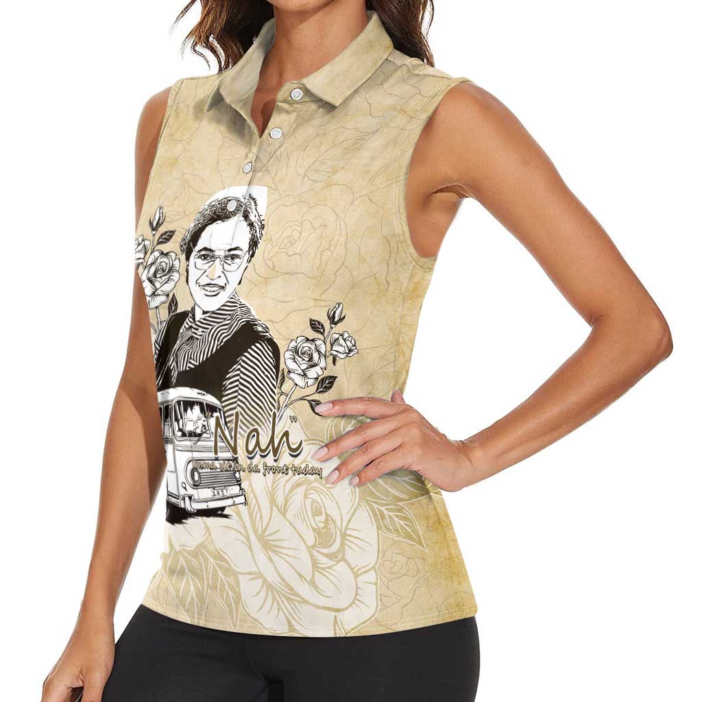 Nah Rosa Parks Women Sleeveless Polo Shirt Black Women History