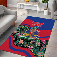 Personalized Haiti Area Rug Tropical Hibiscus Flowers