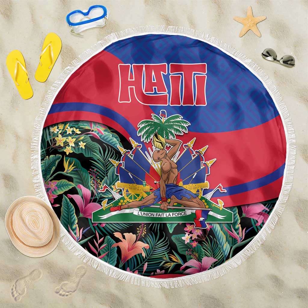 Personalized Haiti Beach Blanket Tropical Hibiscus Flowers