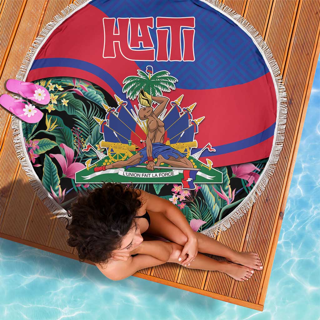 Personalized Haiti Beach Blanket Tropical Hibiscus Flowers