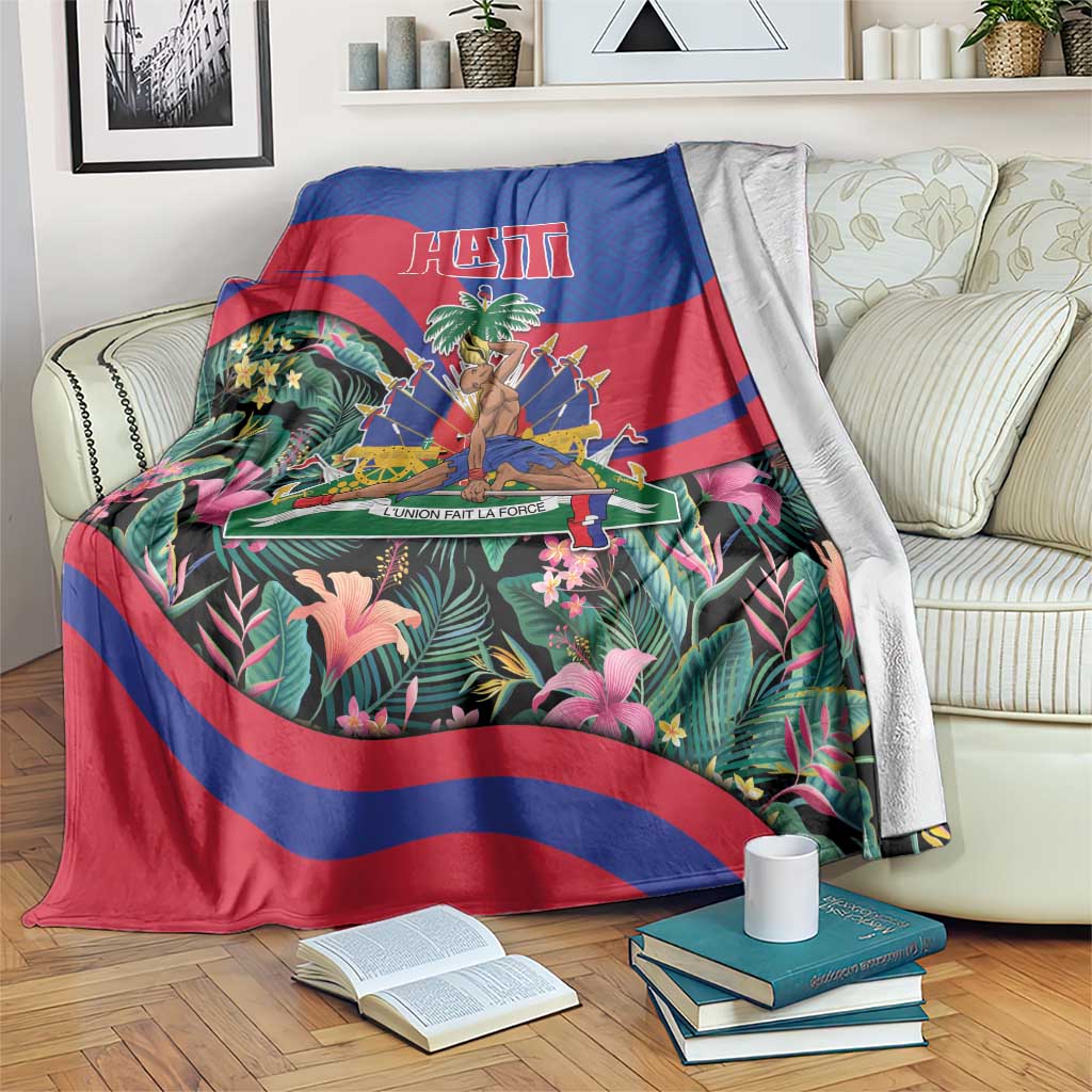 Personalized Haiti Blanket Tropical Hibiscus Flowers