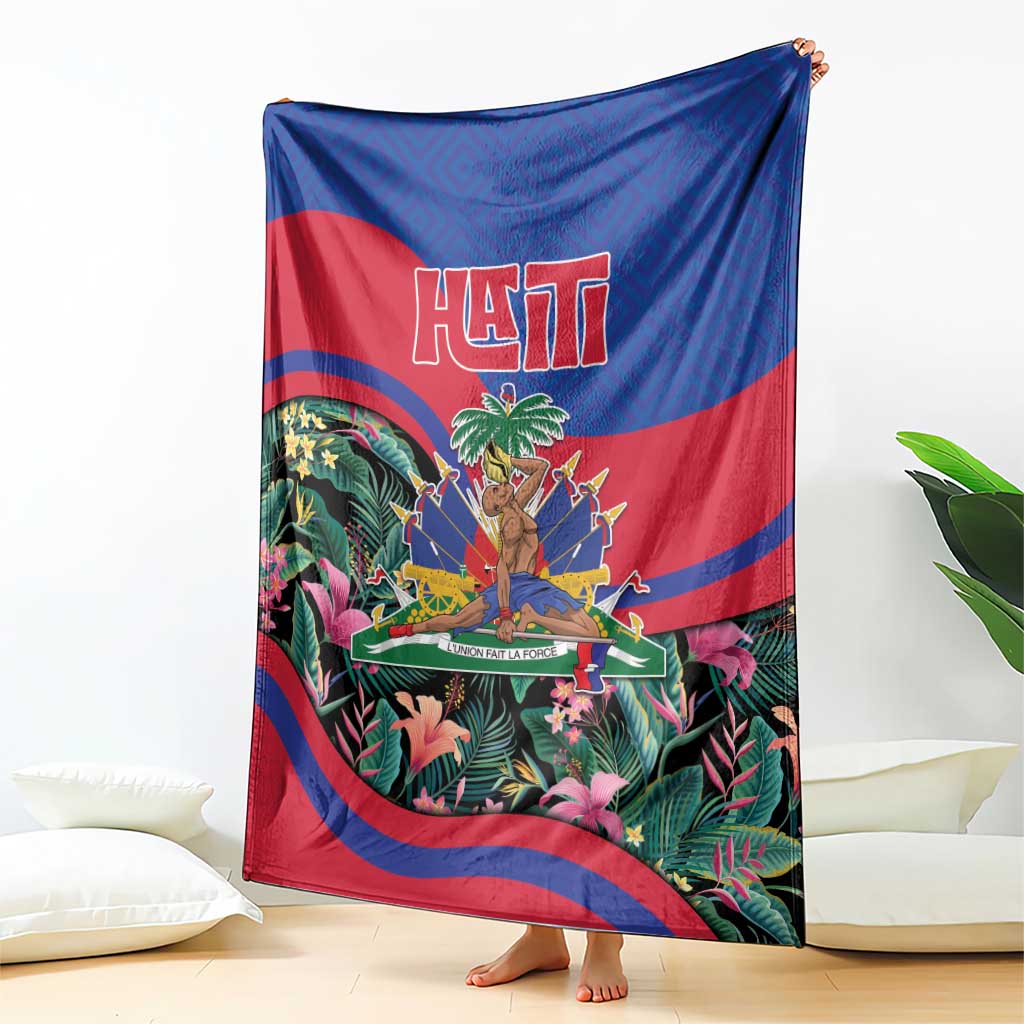 Personalized Haiti Blanket Tropical Hibiscus Flowers