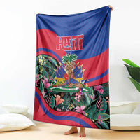 Personalized Haiti Blanket Tropical Hibiscus Flowers