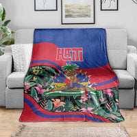 Personalized Haiti Blanket Tropical Hibiscus Flowers