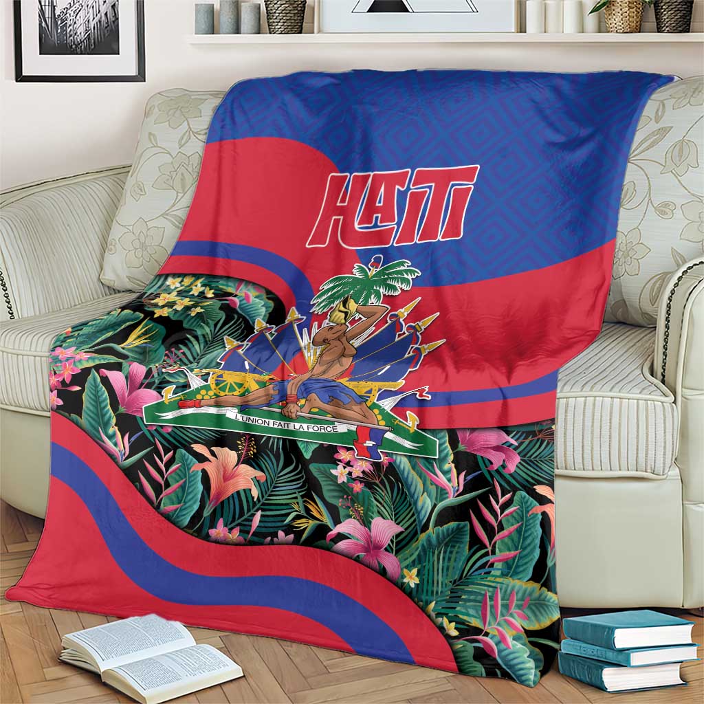 Personalized Haiti Blanket Tropical Hibiscus Flowers