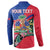 Personalized Haiti Button Sweatshirt Tropical Hibiscus Flowers DT05