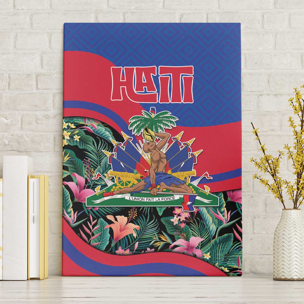 Personalized Haiti Canvas Wall Art Tropical Hibiscus Flowers